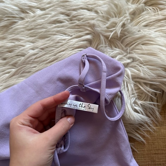 LUCY IN THE SKY Reilly Cutout Ruffle Dress In Lavender - Picture 5 of 6